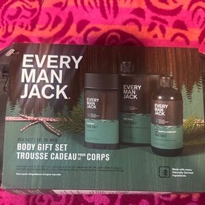 Brand New! Every Man Jack Sea Salt Grooming Set - Black and Green